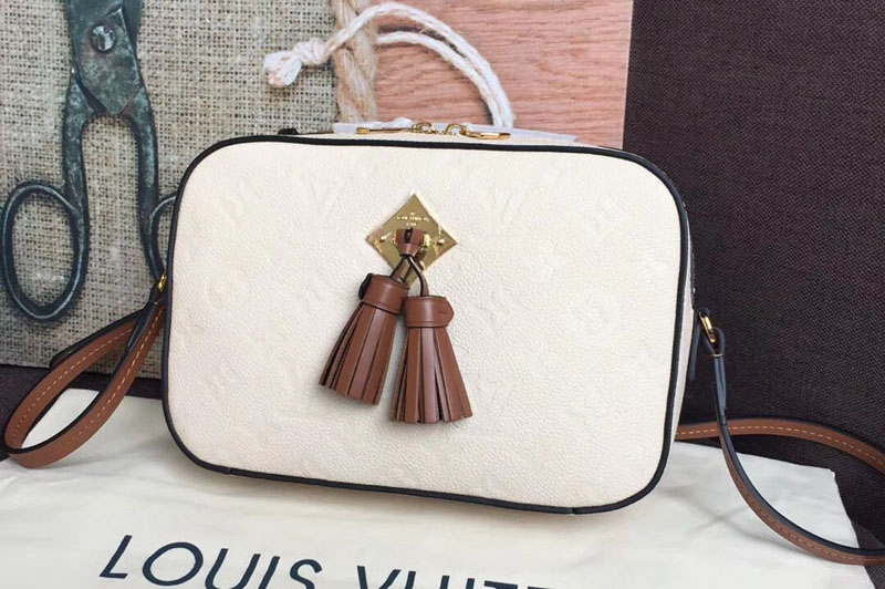 Louis Vuitton M44597 LV Saintonge Bags Monogram Empreinte Leather Crème Caramel