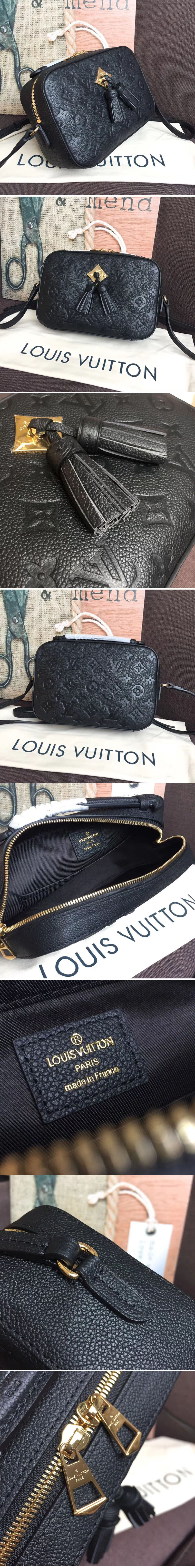 Louis Vuitton M44593 LV Saintonge Bags Monogram Empreinte Leather Black [M44593-f402] - $249.00 ...