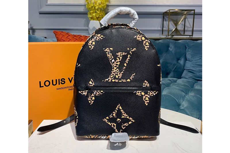 Louis Vuitton M44718 LV Palm Springs PM backpack Bags Black and Caramel Monogram Canvas