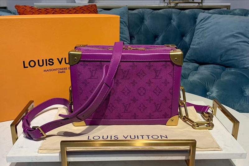 Louis Vuitton M44723 LV Soft Trunk Bags Purple Monogram Denim