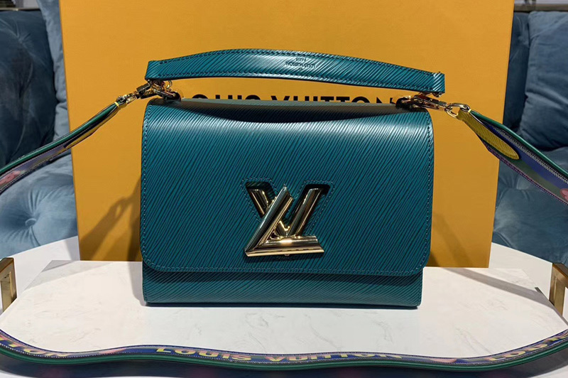 Louis Vuitton M50282 LV Twist MM handbags Blue Epi Leather