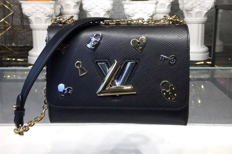 Louis Vuitton M52891 Twist MM MM Bags Epi Leather Black