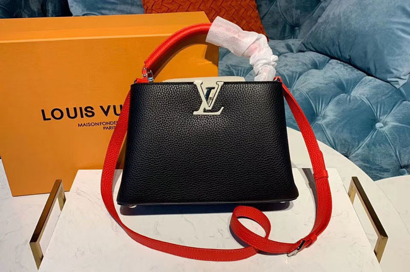 Louis Vuitton M90334 LV Capucines BB Bags Black Taurillon leather