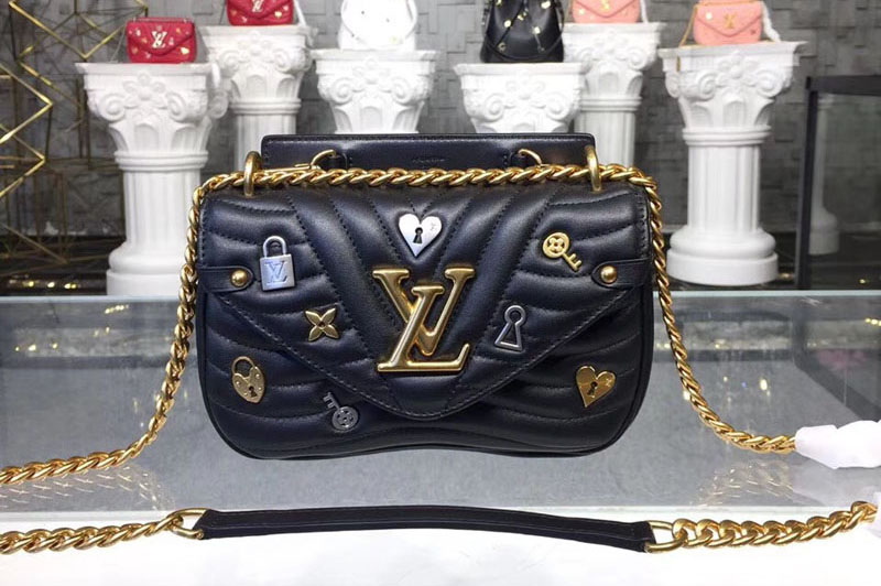 Louis Vuitton M53213 New Wave Chain Bag PM New Wave Leather Black
