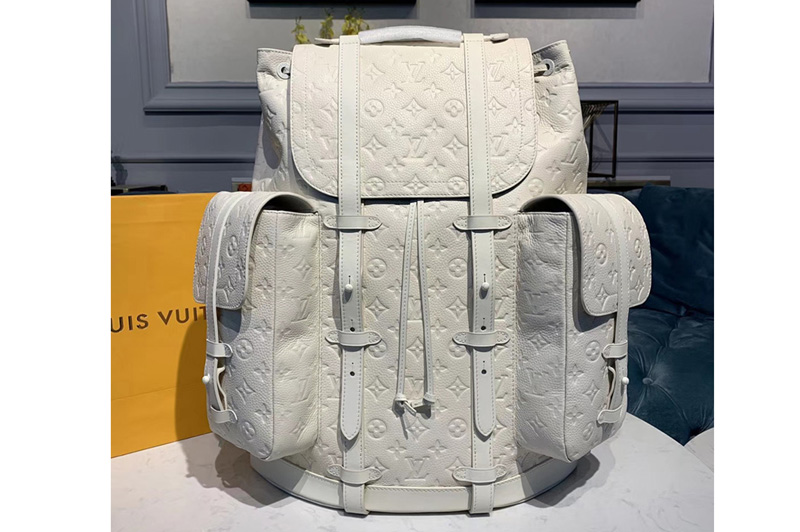 Louis Vuitton M53286 LV Christopher Backpack GM Bags White Taurillon leather