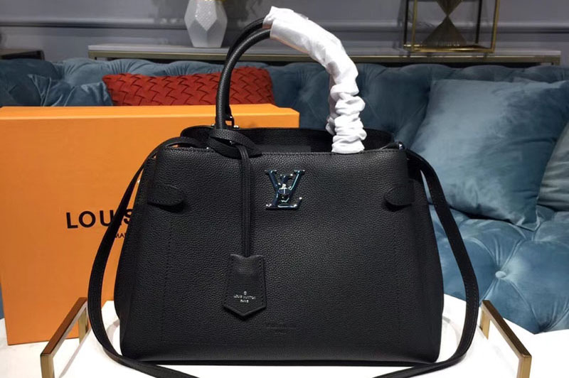 Louis Vuitton M53730 LV Lockme Day Bags Grained Calf Leather Black