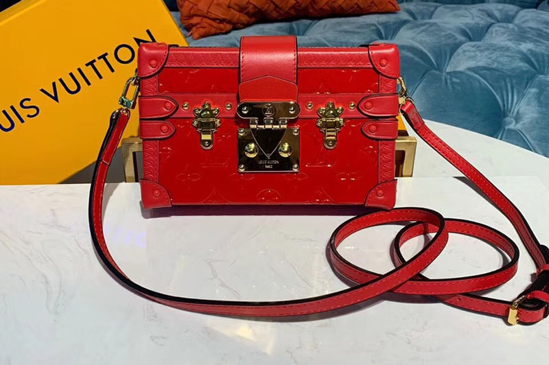 Louis Vuitton M54181 LV Petite Malle Bags Red Monogram Vernis