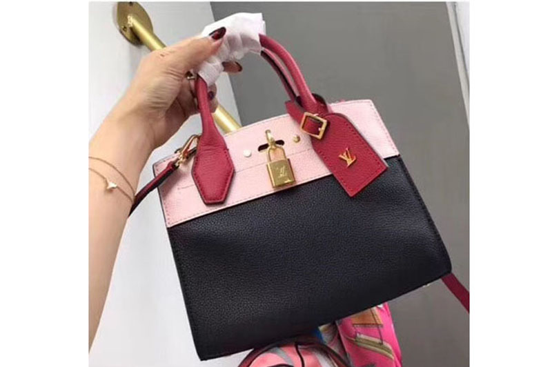 Louis Vuitton M53804 LV City Steamer Mini Bags Pink/Black Taurillon leather