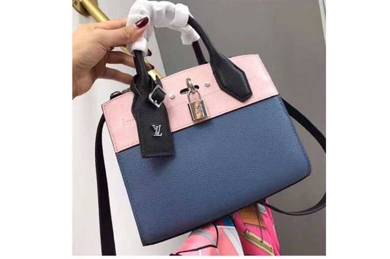 Louis Vuitton M53804 LV City Steamer Mini Bags Pink/Blue Taurillon leather