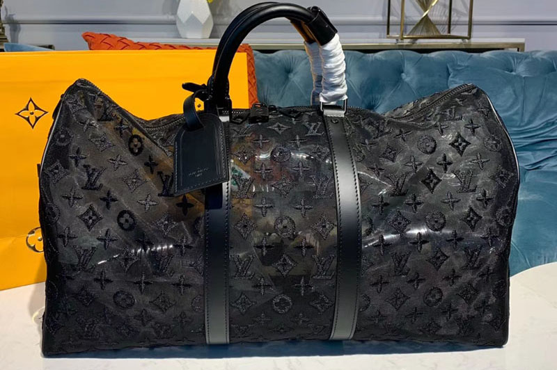 Louis Vuitton M53971 LV Keepall Bandouliere 50 Bags Black Monogram Canvas