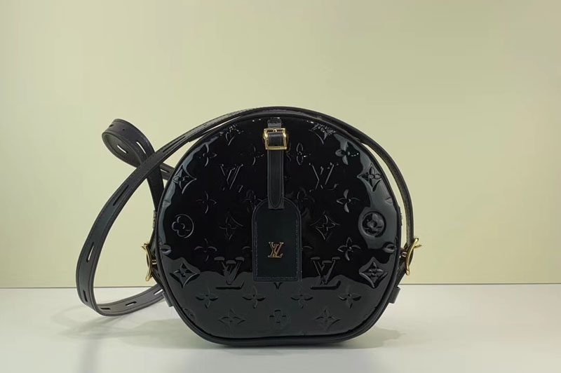 Louis Vuitton M53999 LV Boite Chapeau Souple Bags Black Monogram Vernis Leather
