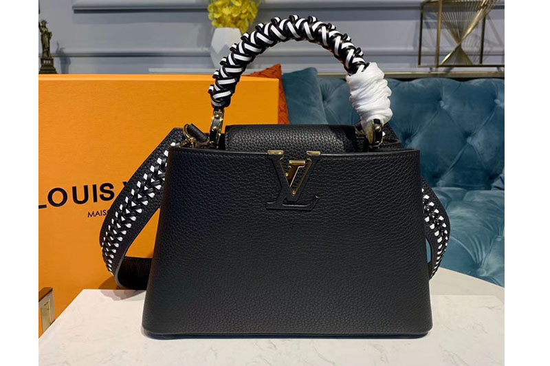 Louis Vuitton M55236 LV Capucines BB Bags Black Taurillon Leather