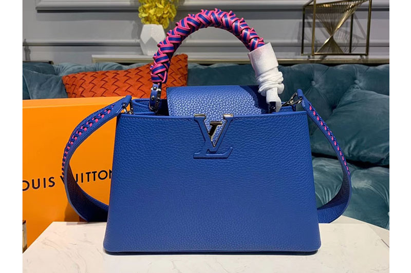 Louis Vuitton M55236 LV Capucines PM Bags Blue Taurillon Leather