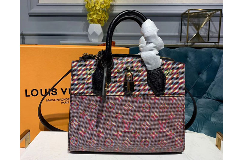 Louis Vuitton M55469 LV City Steamer Bags Pink Monogram and Damier patterns