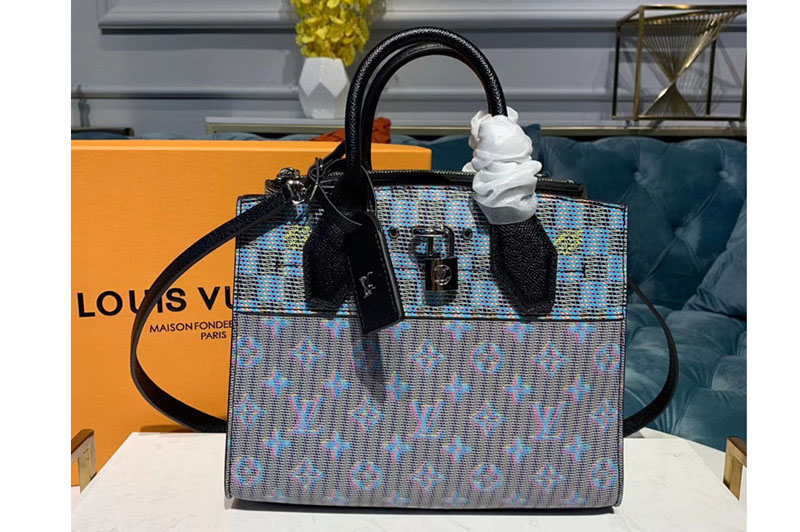 Louis Vuitton M55469 LV City Steamer Bags Blue Monogram and Damier patterns