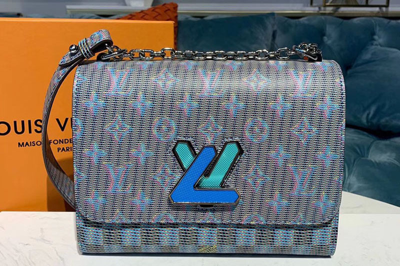 Louis Vuitton M55480 LV Twist MM handbags Blue Monogram LV Pop