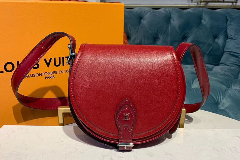 Louis Vuitton M55506 LV Tambourin handbags Cherry Red Calf leather
