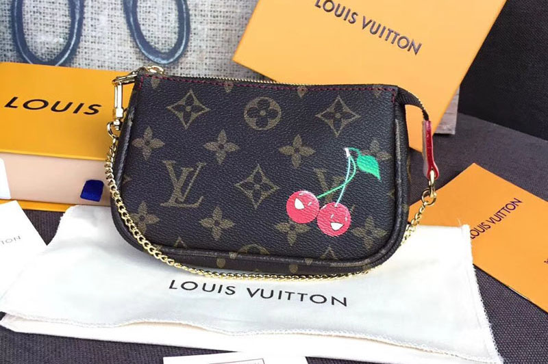 Louis Vuitton M58009 Mini Pochette Accessoires Monogram Canvas With Cherry