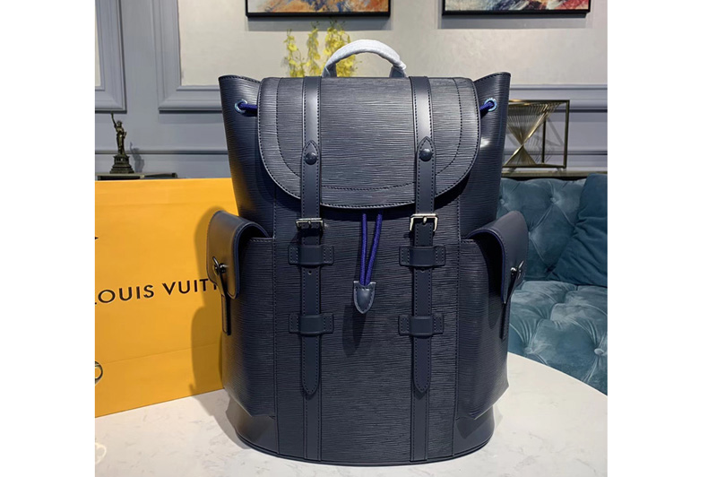 Louis Vuitton M58868 LV Christopher PM backpack Navy Blue Epi Leather