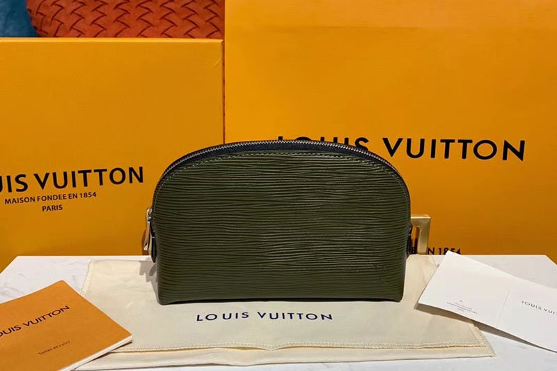 Louis Vuitton M41348 LV Cosmetic Pouch PM Bags Black Epi Leather