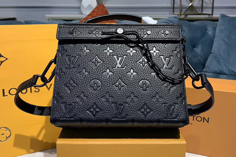 Louis Vuitton M61117 LV Mini Soft Trunk Bag Black Taurillon leather