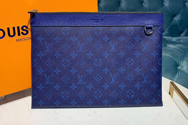 Louis Vuitton M62291 LV Discovery Pochette Bags Blue Monogram Canvas