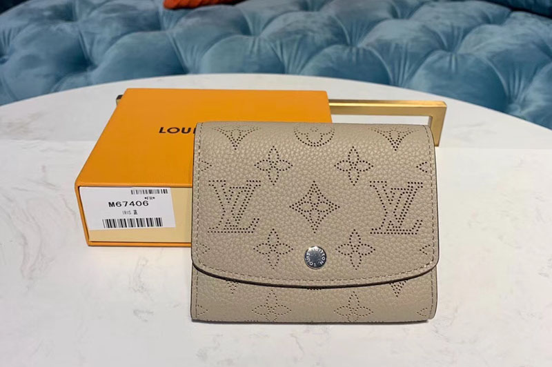 Louis Vuitton M62542 LV Iris Compact Wallets Galet Mahina leather