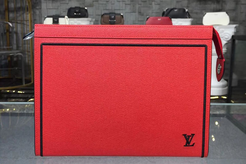 Louis Vuitton M63397 Taiga Leather Pochette Voyage MM Red