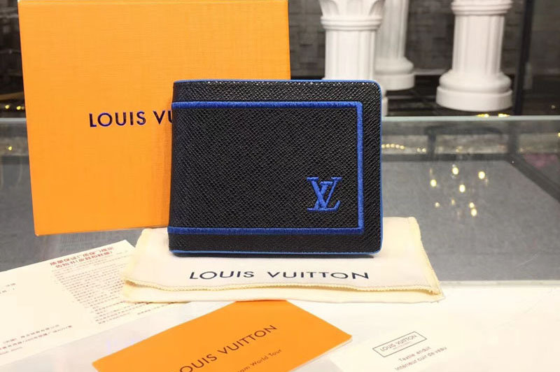 Louis Vuitton M63310 LV Multiple Wallet Taiga Leather Black