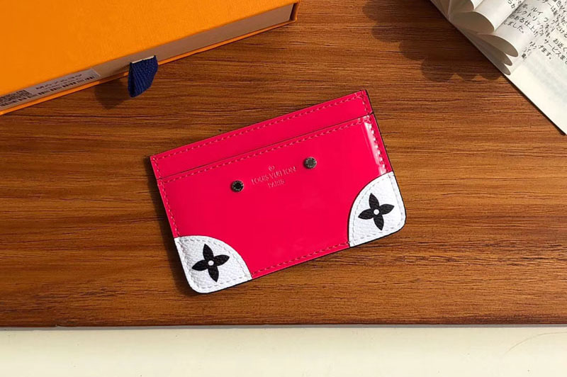 Louis Vuitton M63855 LV Venice Card Holder Red Patent Leather