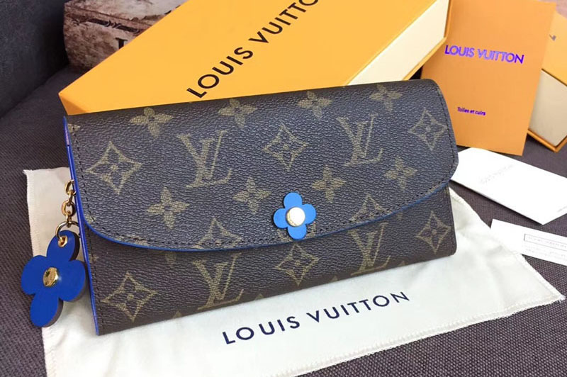 Louis Vuitton M63895 Emilie Wallet Monogram Canvas Blue jean