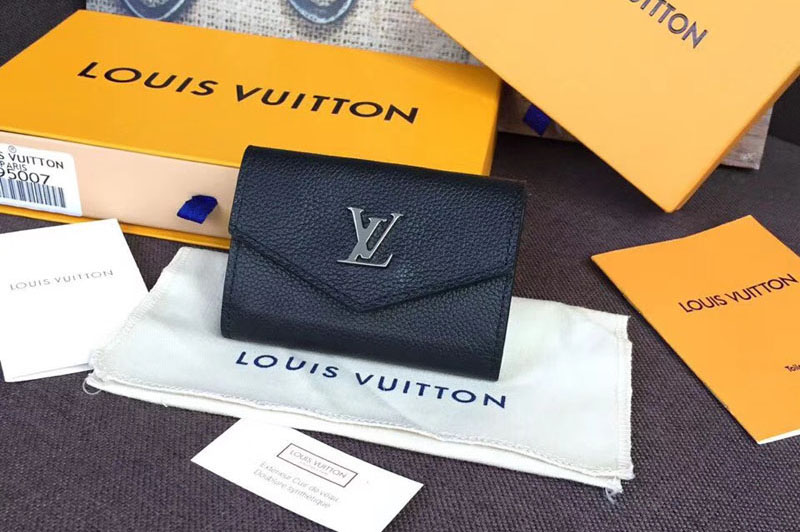 Louis Vuitton M63921 LV Lockmini Wallet Lockme Calf Leather Black