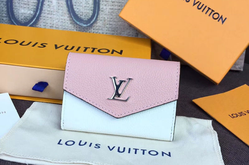 Louis Vuitton M63978 LV Lockmini Wallet Lockme Calf Leather ROSE BALLET BLANC MAITO NOIR