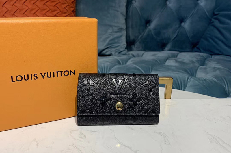 Louis Vuitton M64421 LV 6-Key Holder Black Monogram Empreinte leather