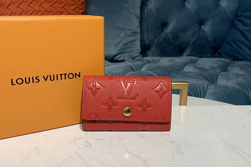 Louis Vuitton M63708 LV 6-Key Holder Red Monogram Empreinte leather
