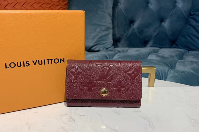 Louis Vuitton M63708 LV 6-Key Holder Bordeaux Monogram Empreinte leather
