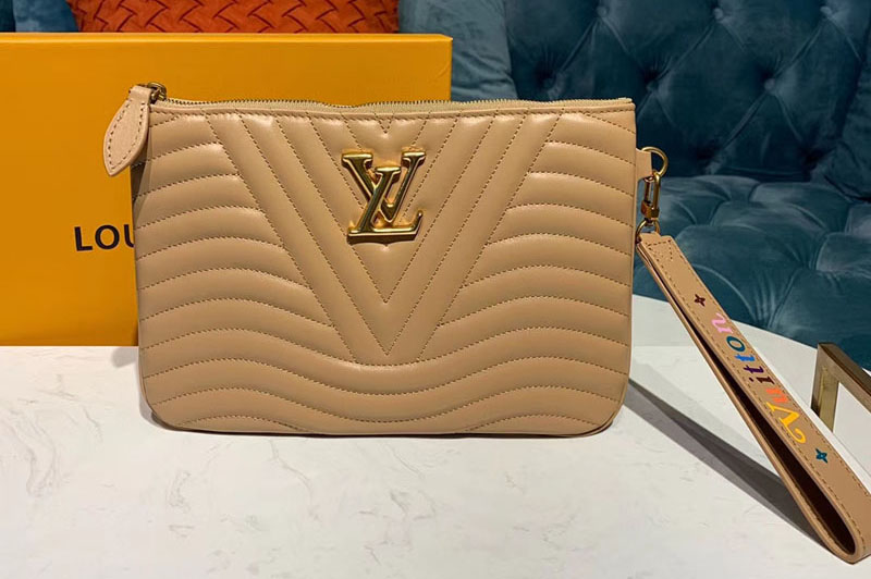 Louis Vuitton M68478 LV New Wave zip pochette Bags Beige Calf leather
