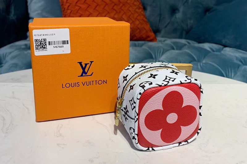 Louis Vuitton M67669 LV Porte Monnaie Cube coin purse Red Monogram canvas