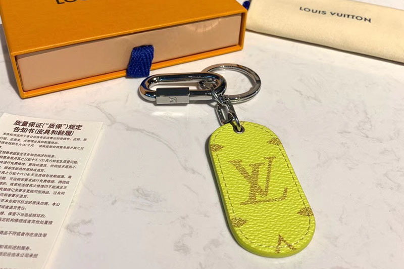 Louis Vuitton M67780 LV Military Tab charm and key holder Yellow Monogram canvas