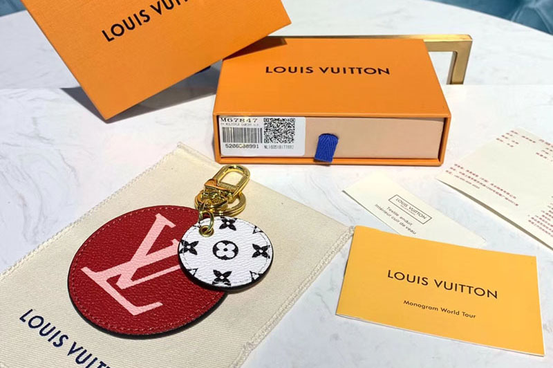 Louis Vuitton M67847 LV Monogram Giant Bag Charm and Key Holder Red pink