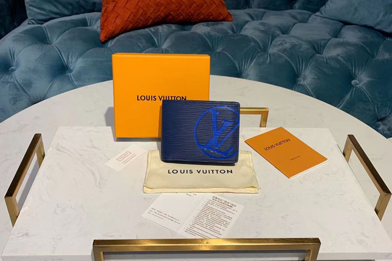Louis Vuitton M67907 LV Multiple Wallet Blue Epi Leather