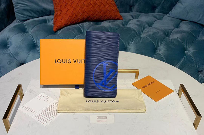 Louis Vuitton M67911 LV Brazza Wallet Blue Epi Leather