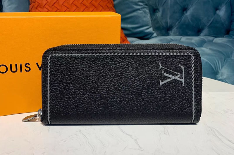 Louis Vuitton M68228 LV Zippy Vertical Wallet Black Taurillon leather