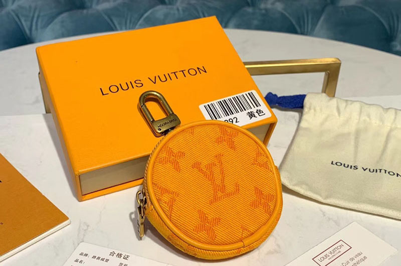 Louis Vuitton M68291 LV Yellow Monogram Denim Bag Charm Key Holder