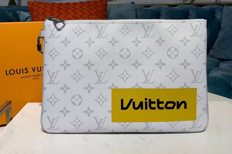 Louis Vuitton M68310 LV Zipped Pouch GM White Monogram Canvas