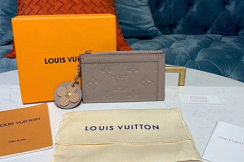 Louis Vuitton M68338 LV Zipped Card Holder Gray Monogram Empreinte leather