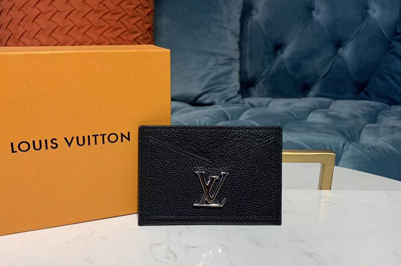Louis Vuitton M68556 LV Lockme card holder Black Calf leather