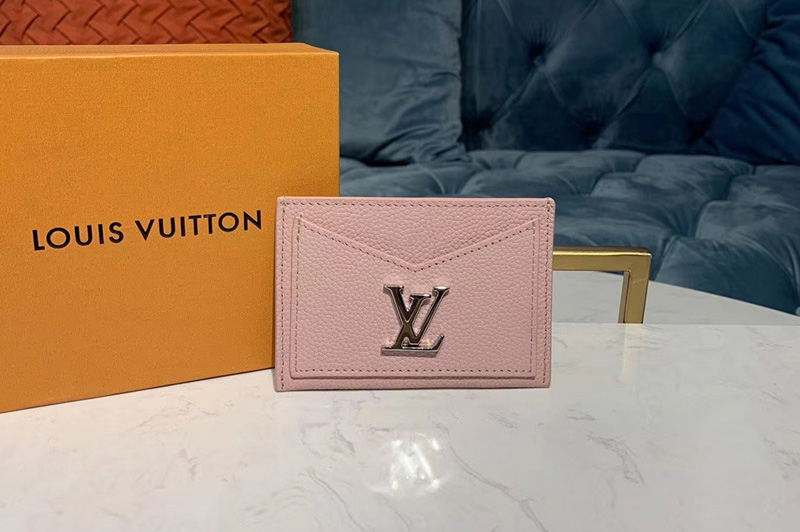 Louis Vuitton M68610 LV Lockme card holder Pink Calf leather