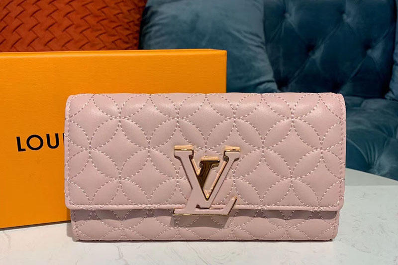 Louis Vuitton M68590 LV Capucines long wallet Pink Calf Leather