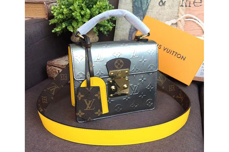 Louis Vuitton M90376 Spring Street Bags Monogram Vernis Leather Gray